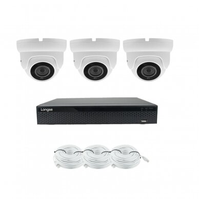 2MP IP surveillance kit Longse - 1- 4 cameras LIRDBAFE200, FullHD, POE 9