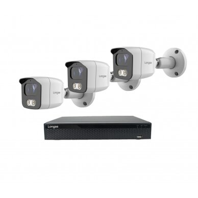 Smart 5MP IP surveillance kit Longse - 1- 4 cameras BMSARL400/A, POE, human detection 8