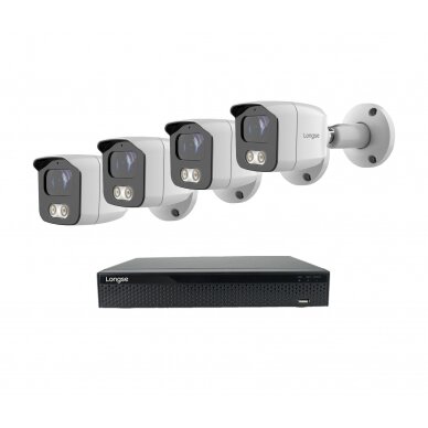 Smart 5MP IP surveillance kit Longse - 1- 4 cameras BMSARL400/A, POE, human detection 10