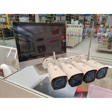 4 camera WIFI surveillance kit with 12" screen Longse WIFI3604M4FK500, 5Mp, 3,6mm + free gift 1TB disk 1