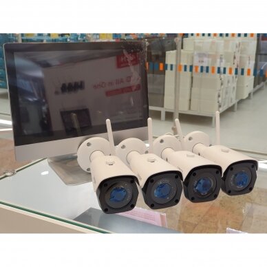 4 camera WIFI surveillance kit with 12" screen Longse WIFI3604M4FK500, 5Mp, 3,6mm + free gift 1TB disk 2