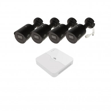 4MP IP surveillance kit Uniview - 1- 4 cameras IPC2124LE-ADF28KM-G1-BLACK, POE, mic, human detection 8