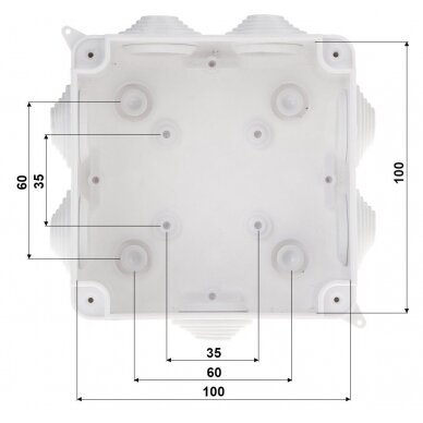 BRANCH JUNCTION BOX WITH CABLE GLANDS PK-100X100