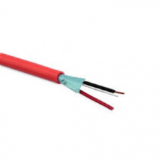 Fire system cable 2x0,5mm, red, screened, 100m