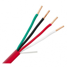 Fire system cable 4x0,5mm, red, screened, 100m