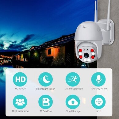 IP camera with human detection PYRAMID PYR-SH800DPB, 8Mp, WiFi, microSD slot, with microphone 6