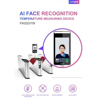 AI face recognition device with temperature measuring function Longse 6