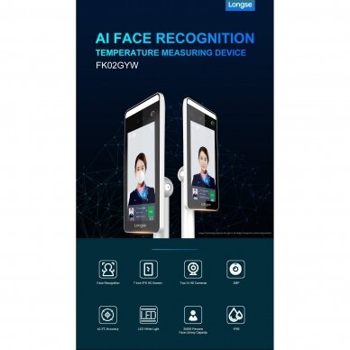 AI face recognition device with temperature measuring function Longse 1