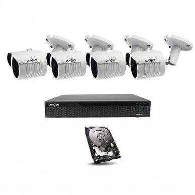 AHD 4 cameras surveillance kit Longse with 2Mpix cameras LBH30HTC200F 9