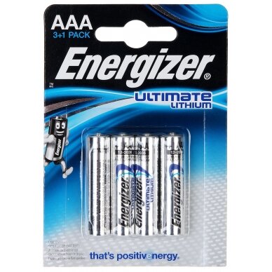 LITHIUM BATTERY ENERGIZER ULTIMATE LITHIUM BAT-AAA-LITHIUM/E*P4 1.5 V LR03 AAA