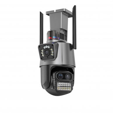 Outdoor WIFI dual camera with human detection Pyramid PYR-SH600ADL-3, 3x2MP, 8X zoom, mic, WIFI, MicroSD slot, iCsee app 4