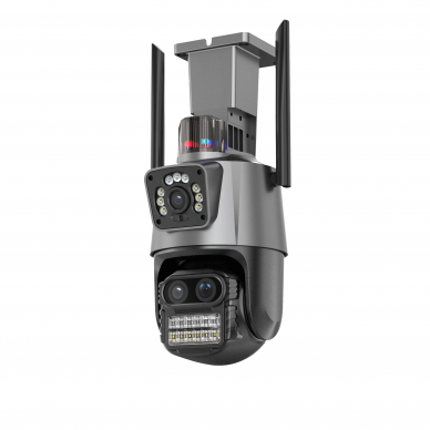 Outdoor WIFI dual camera with human detection Pyramid PYR-SH600ADL-3, 3x2MP, 8X zoom, mic, WIFI, MicroSD slot, iCsee app 1