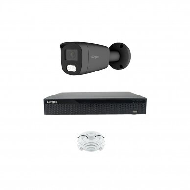 Smart 8MP 4K IP surveillance kit Longse - 1- 4 cameras BMSCKL800/DGA, POE, human detection, dark grey 4