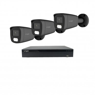 Smart 8MP 4K IP surveillance kit Longse - 1- 4 cameras BMSCKL800/DGA, POE, human detection, dark grey 7