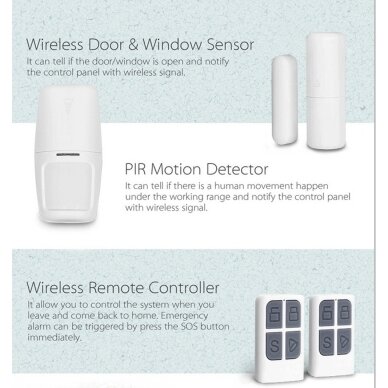 WIFI+GSM alarm kit WALE PR-JT-10DT with wireless sensors 6