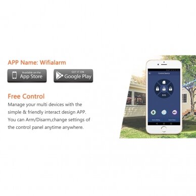 WIFI+GSM alarm kit WALE PR-JT-99CST with wireless sensors, SmartLife app 5